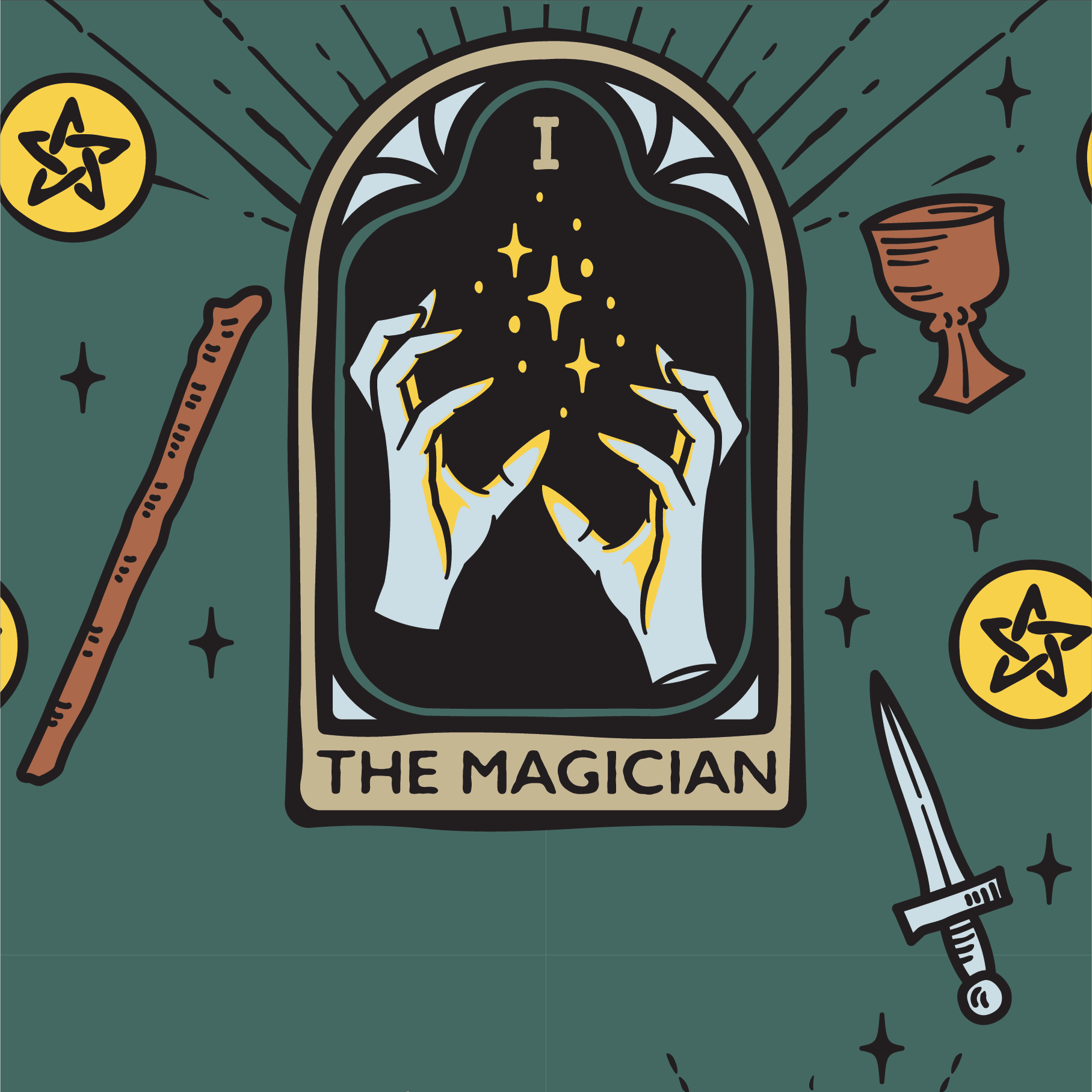 The Magician Tarot Nouveau Crew Socks - ResirWrecked Costumes