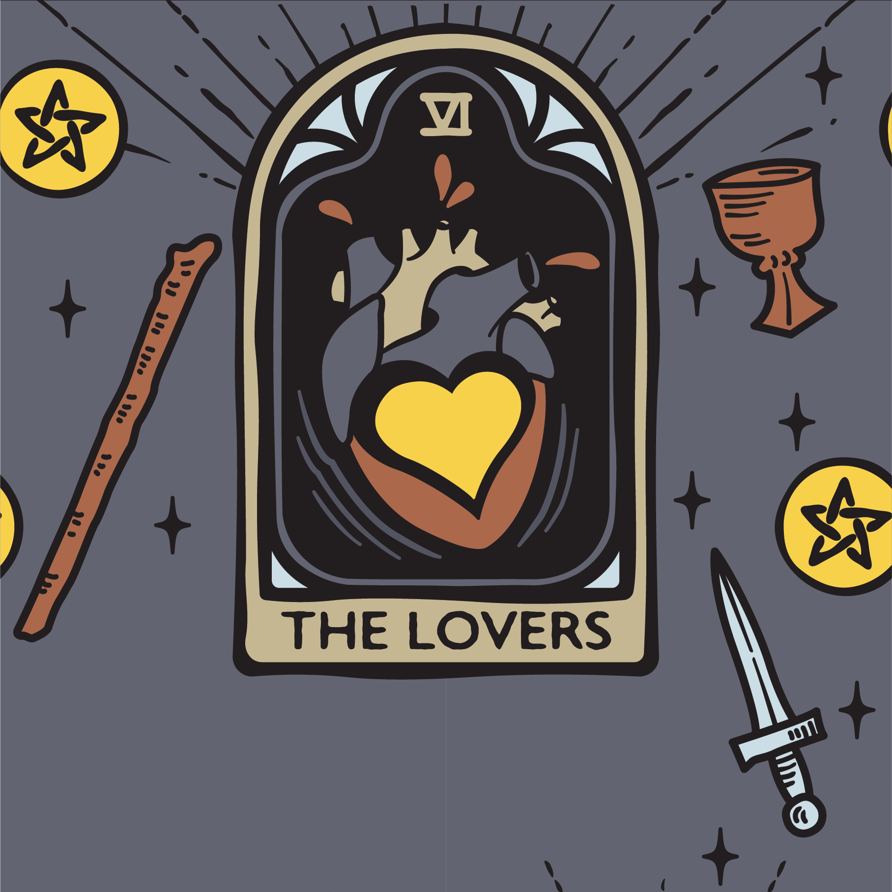 The Lovers Tarot Nouveau Crew Socks - ResirWrecked Costumes