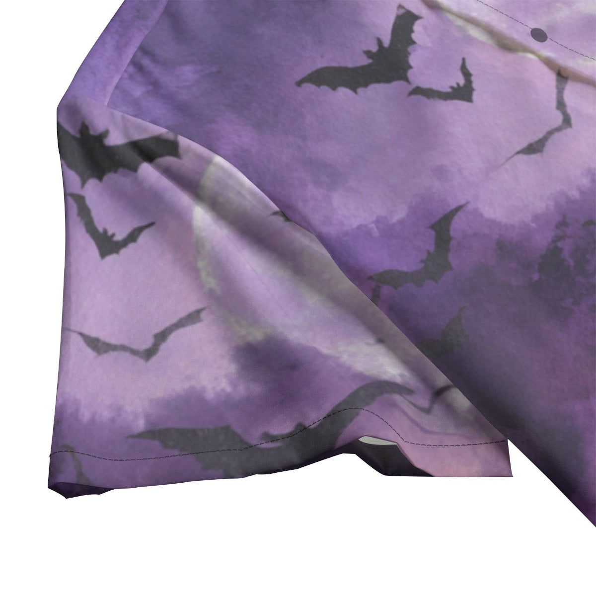 Bats in the Moonlight Gothic Button-Up Shirt featuring a moonlit sky design with silhouetted bats.