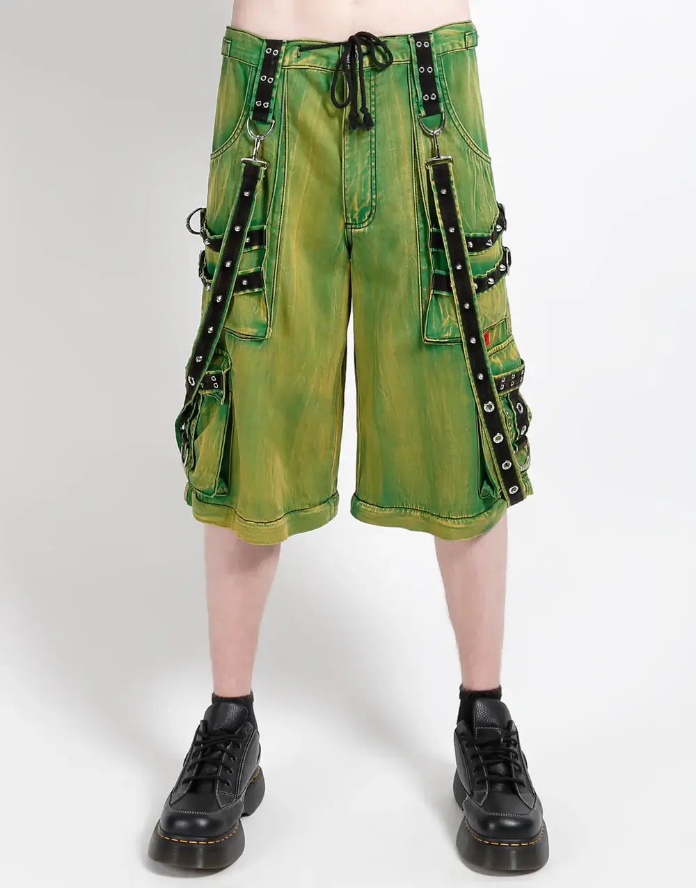 TRIPP NYC JAM PANT GREEN SLIME WASH GOTHIC STREETWEAR with convertible design and utility pockets