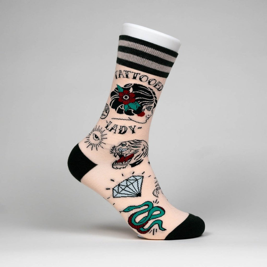 Tattooed Lady Crew Socks - ResirWrecked Costumes