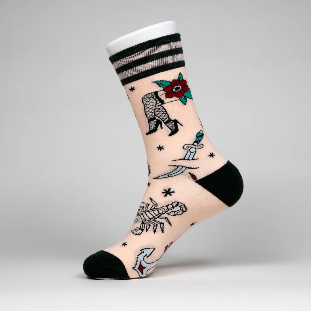 Tattooed Lady Crew Socks - ResirWrecked Costumes