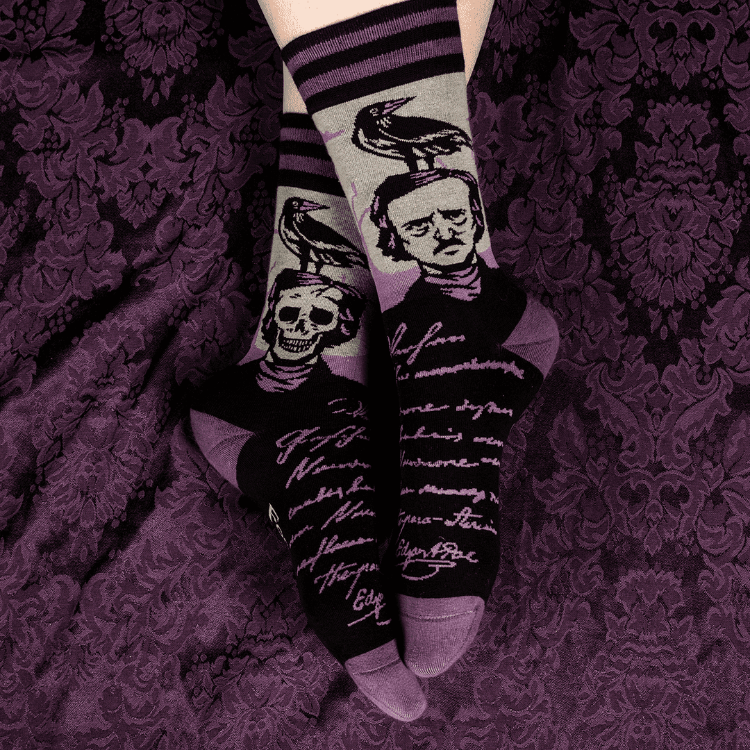 The Raven Poe Ankle and Crew Sock Pack | 2 Designs - ResirWrecked Costumes
