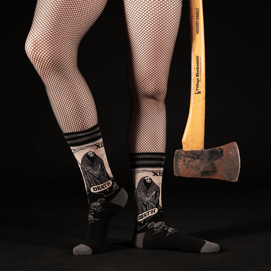 Death Tarot Card Ankle and Crew Sock Pack | 2 Designs - ResirWrecked Costumes