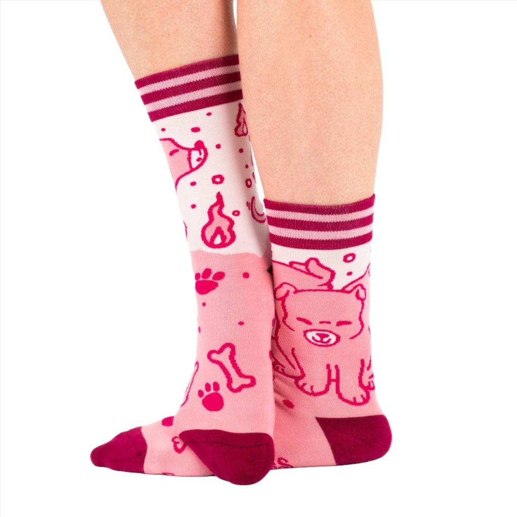 Cute Cerberus crew socks.