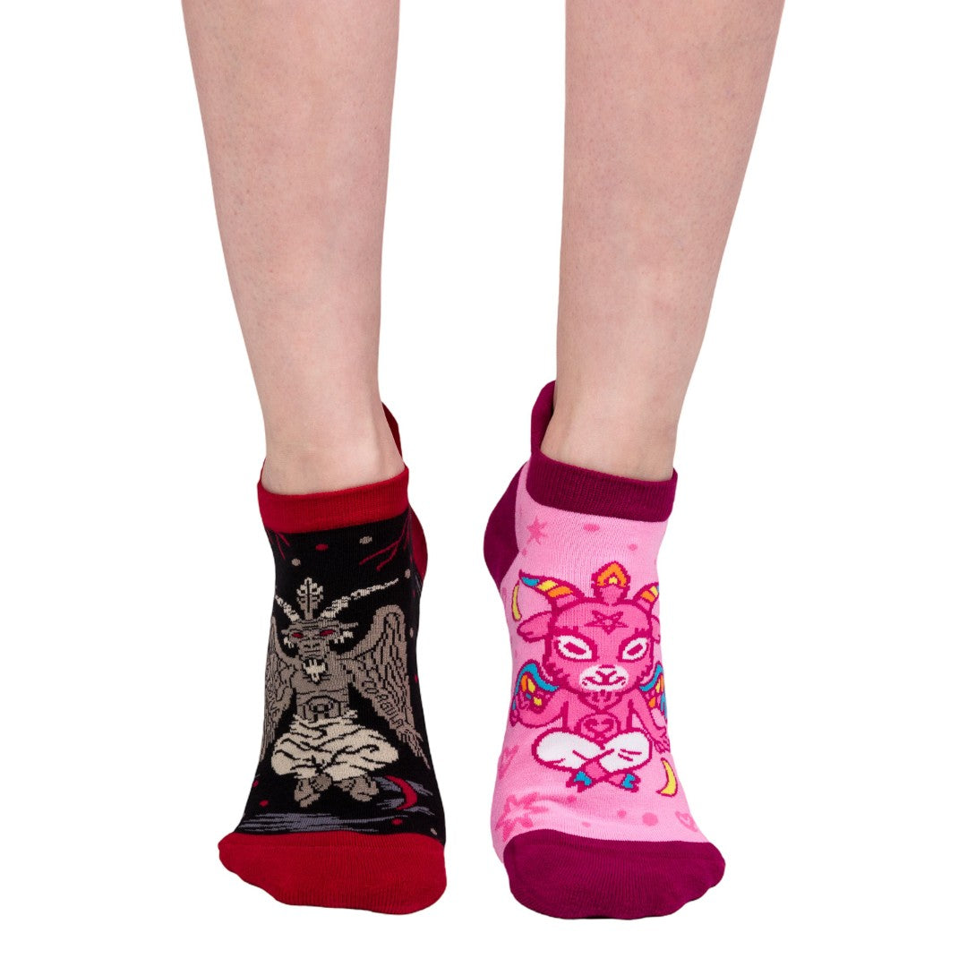Evil But Cute Baphomet Ankle Sock Pack | 3 Designs - ResirWrecked Costumes