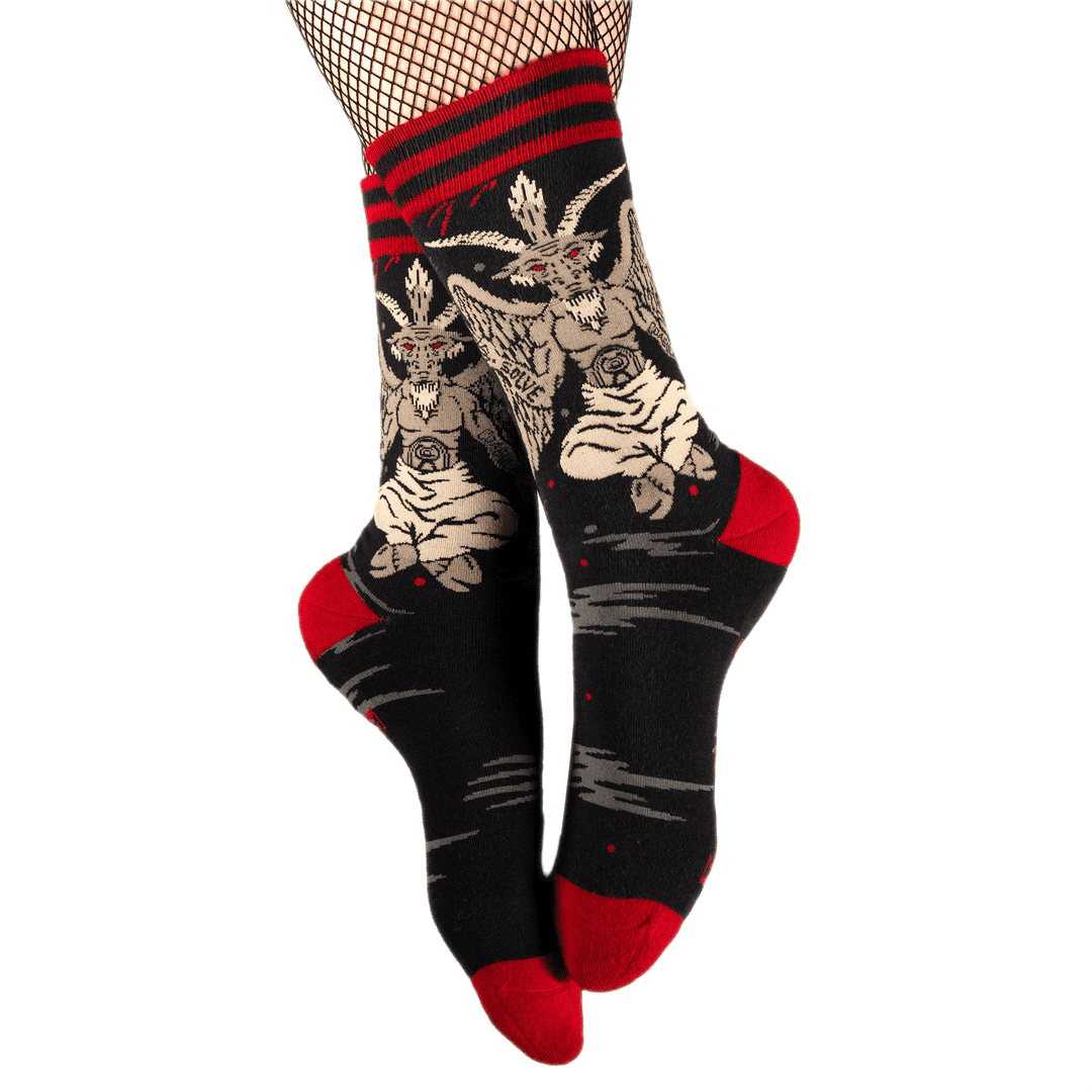Evil Baphomet Ankle and Crew Sock Pack | 2 Designs - ResirWrecked Costumes