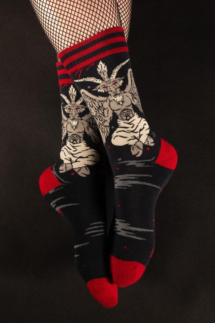 Evil AF Baphomet Crew Socks - ResirWrecked Costumes