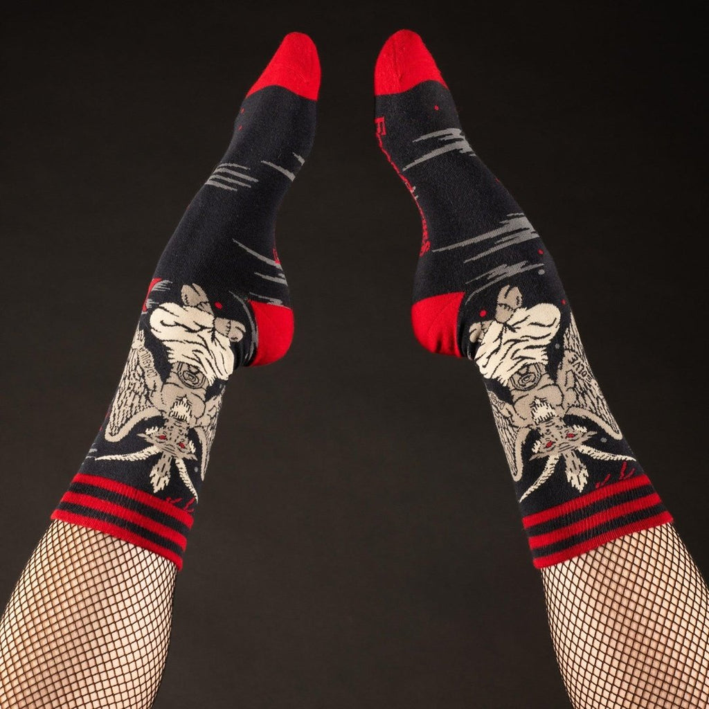 Evil AF Baphomet Crew Socks - ResirWrecked Costumes