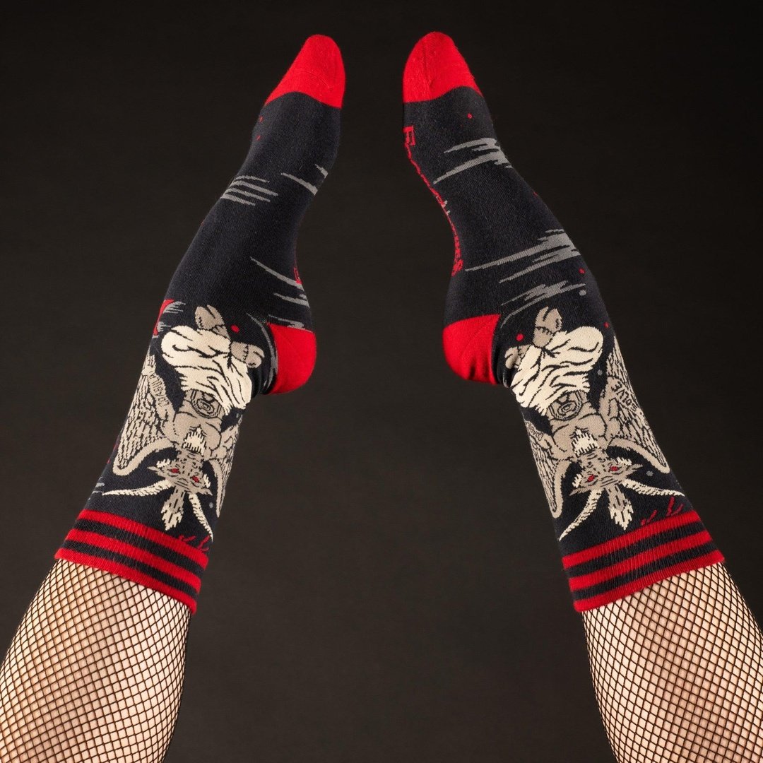 Evil AF Baphomet Crew Socks - ResirWrecked Costumes
