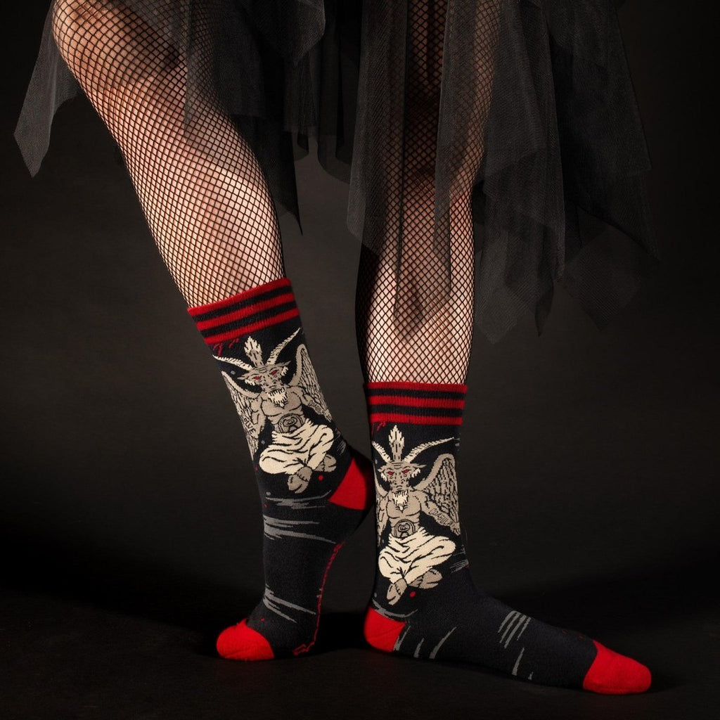 Evil AF Baphomet Crew Socks - ResirWrecked Costumes