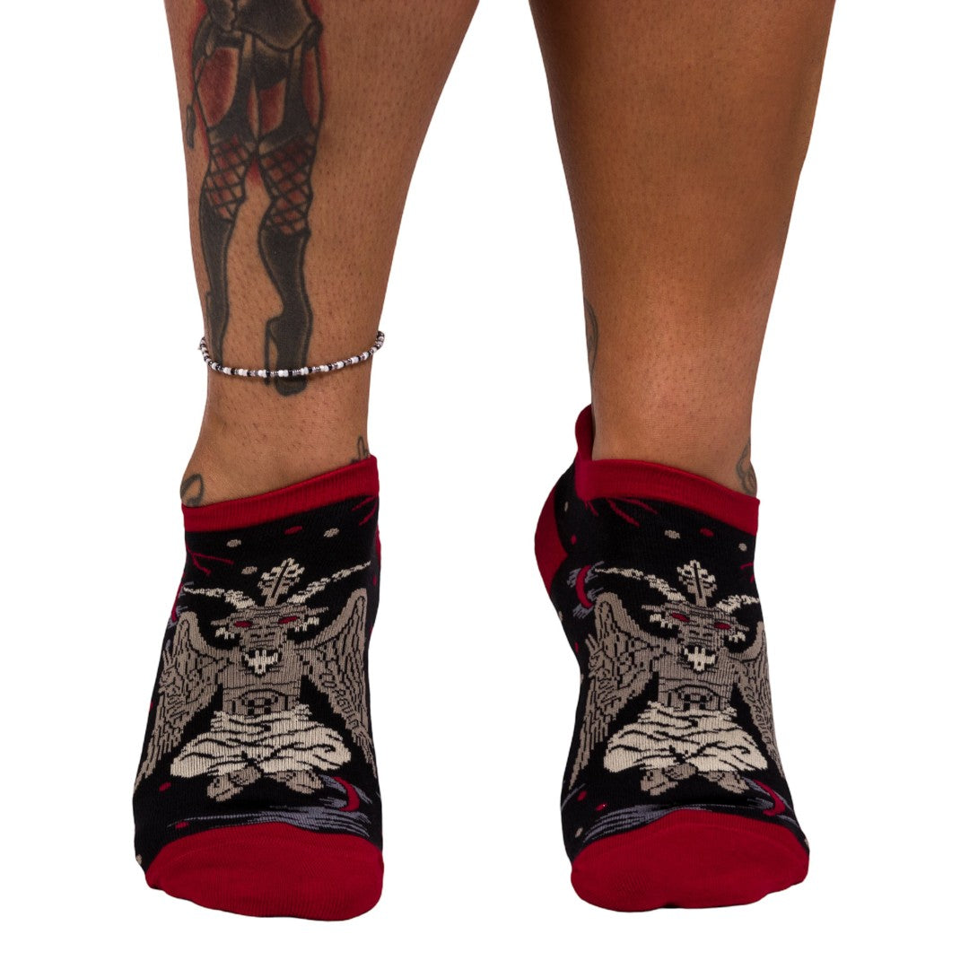 Evil But Cute Baphomet Ankle Sock Pack | 3 Designs - ResirWrecked Costumes