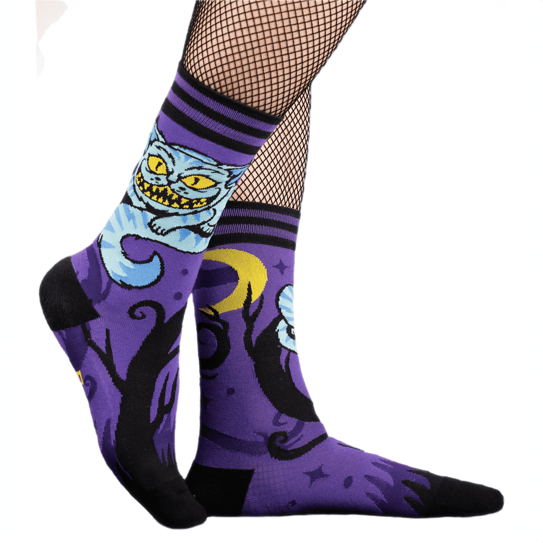 Cheshire Cat crew socks.