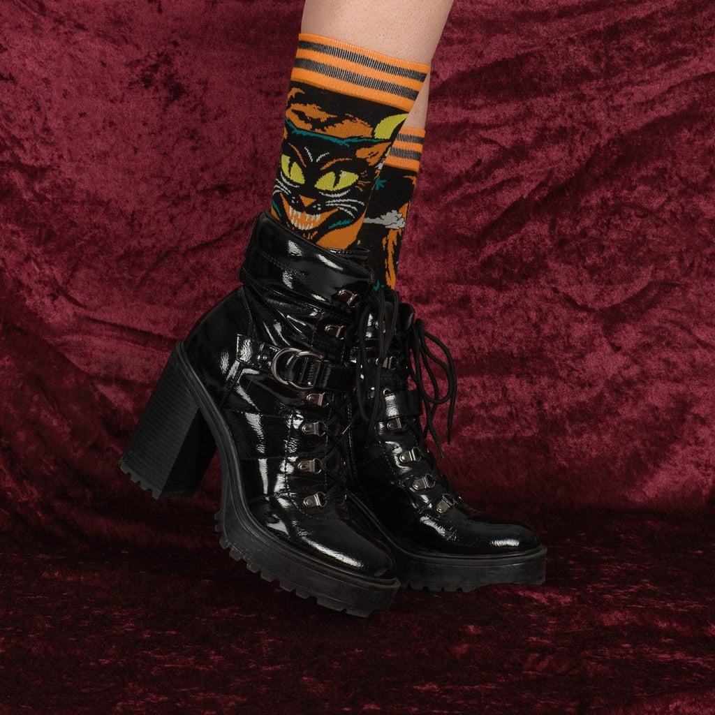 Vintage Black Cat Crew Socks - ResirWrecked Costumes