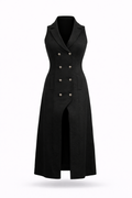 Long black Victorian-style waistcoat.
