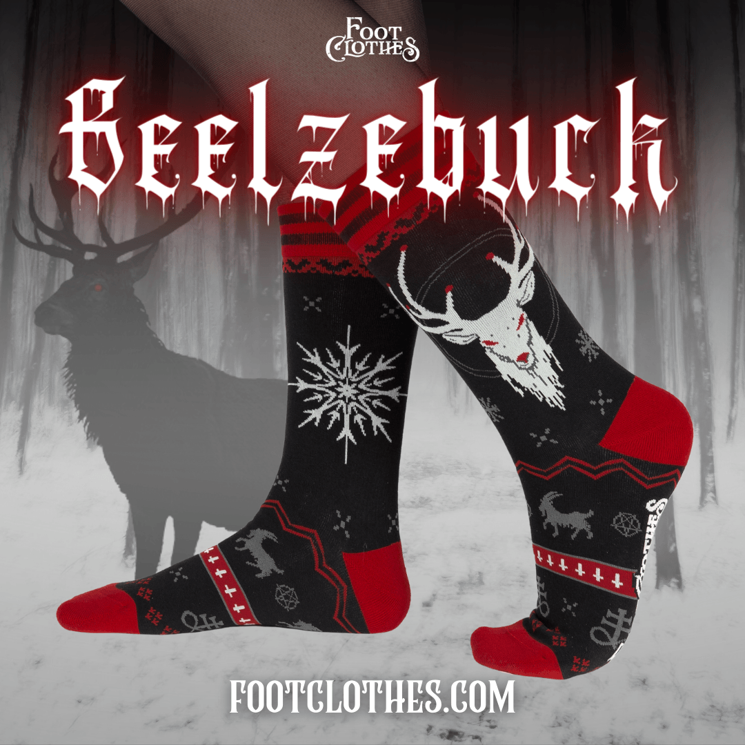Beelzebuck Ugly Xmas Sweater Crew Socks - ResirWrecked Costumes