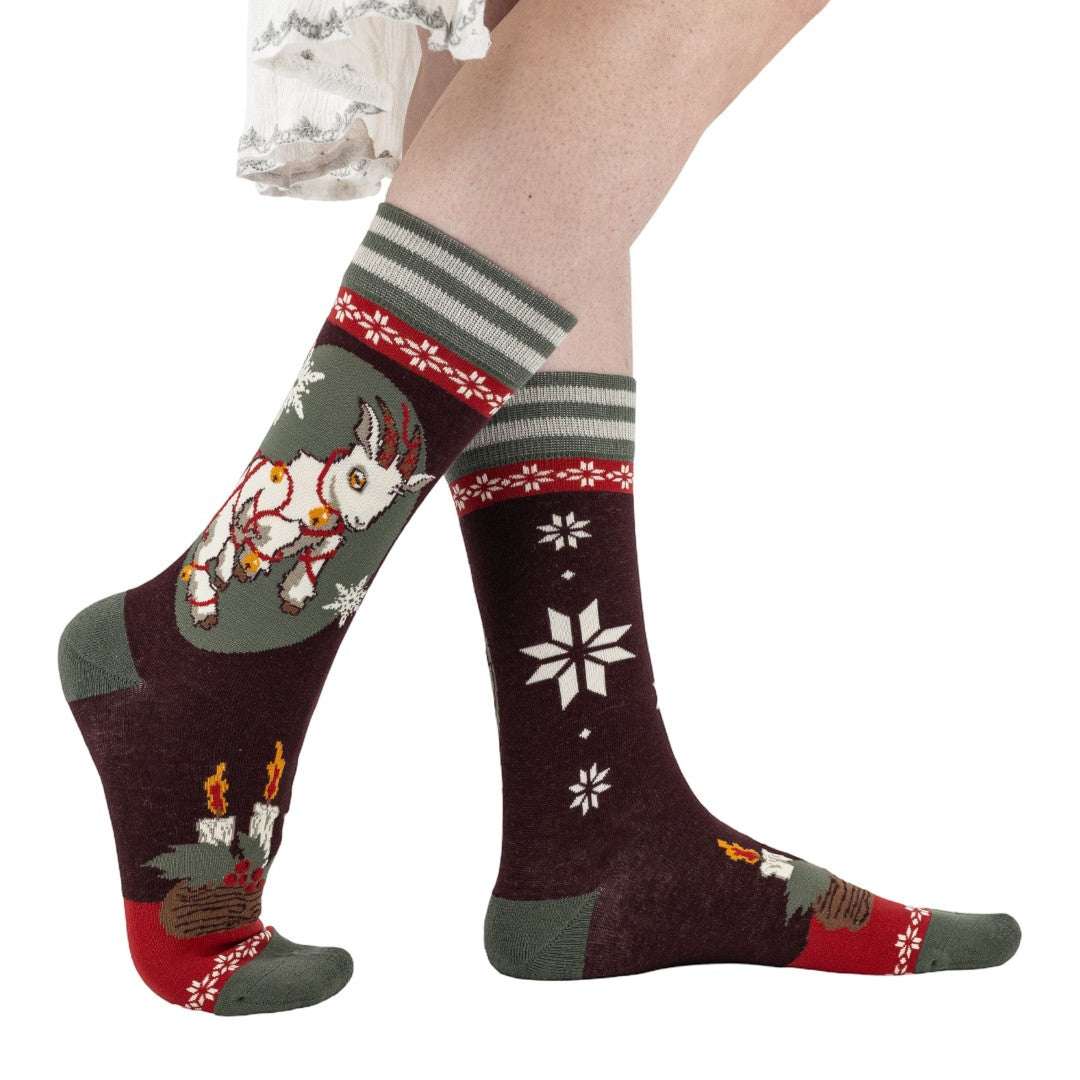 Yule Goat crew socks.