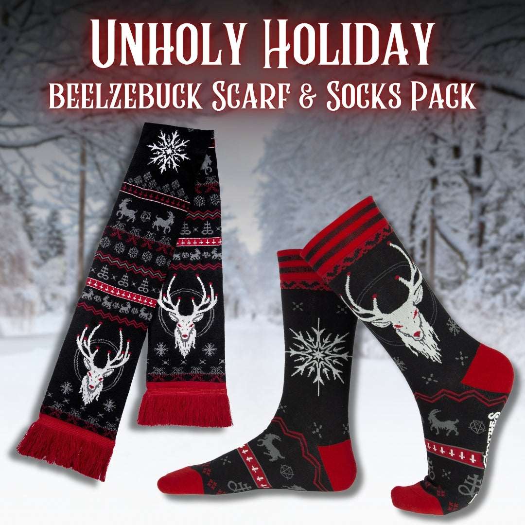 Beelzebuck socks and scarf gift pack.