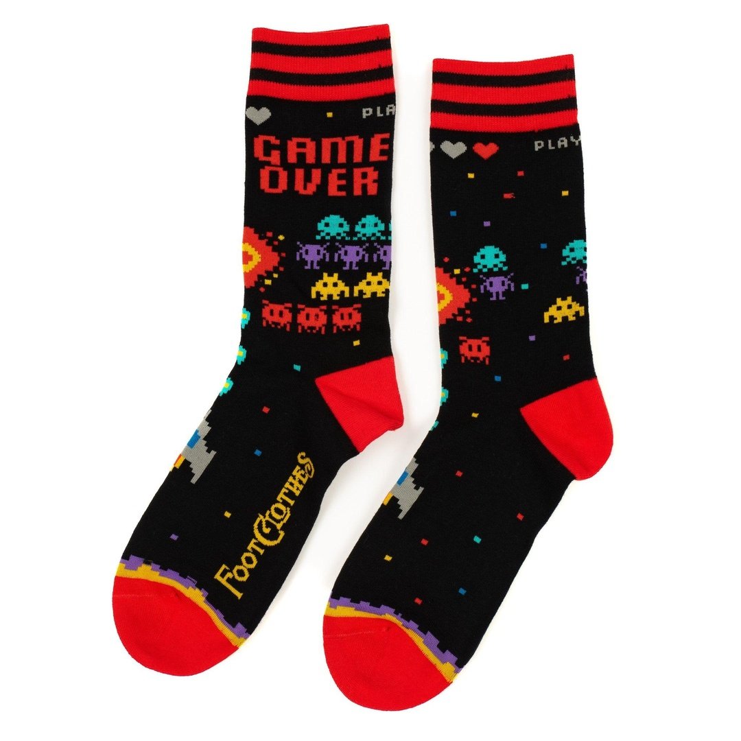 Game Over 80s Video Game Crew Socks - ResirWrecked Costumes