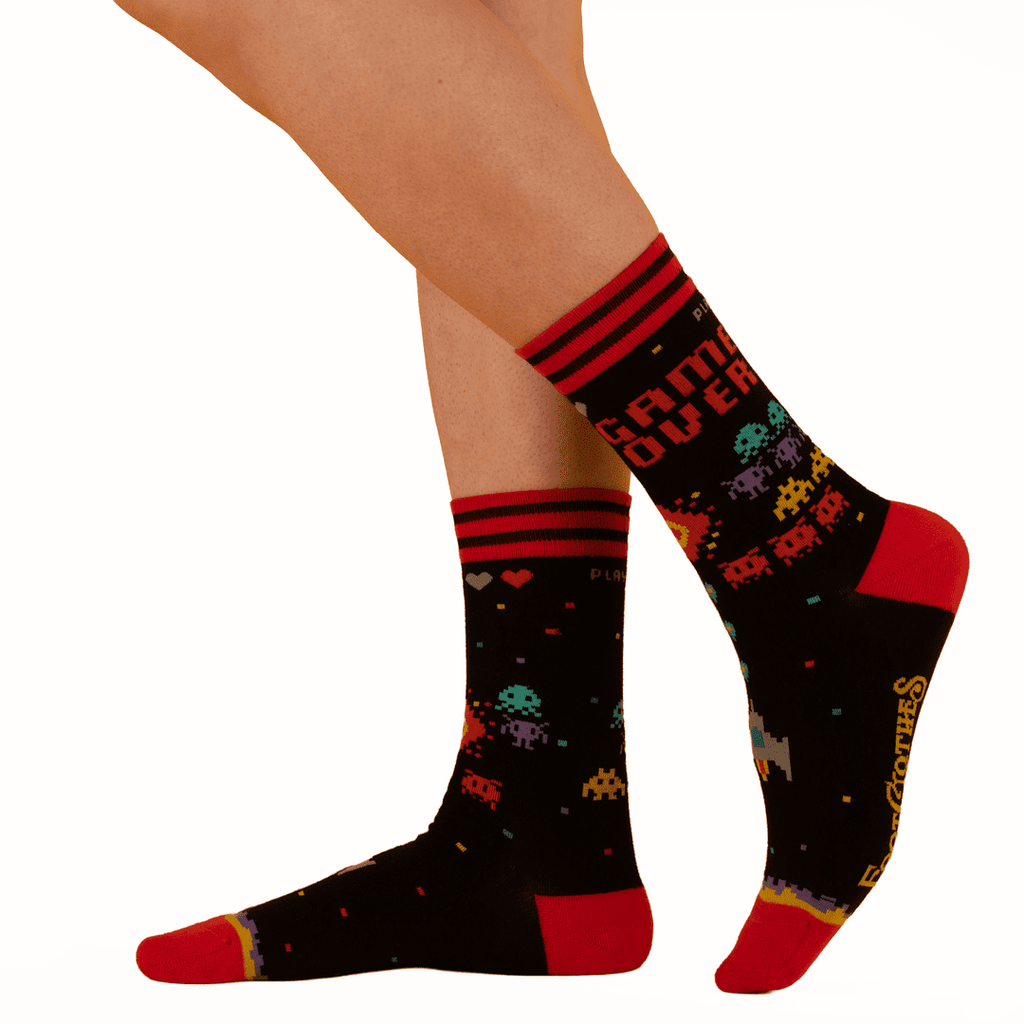 Game Over 1980s video-game crew socks.