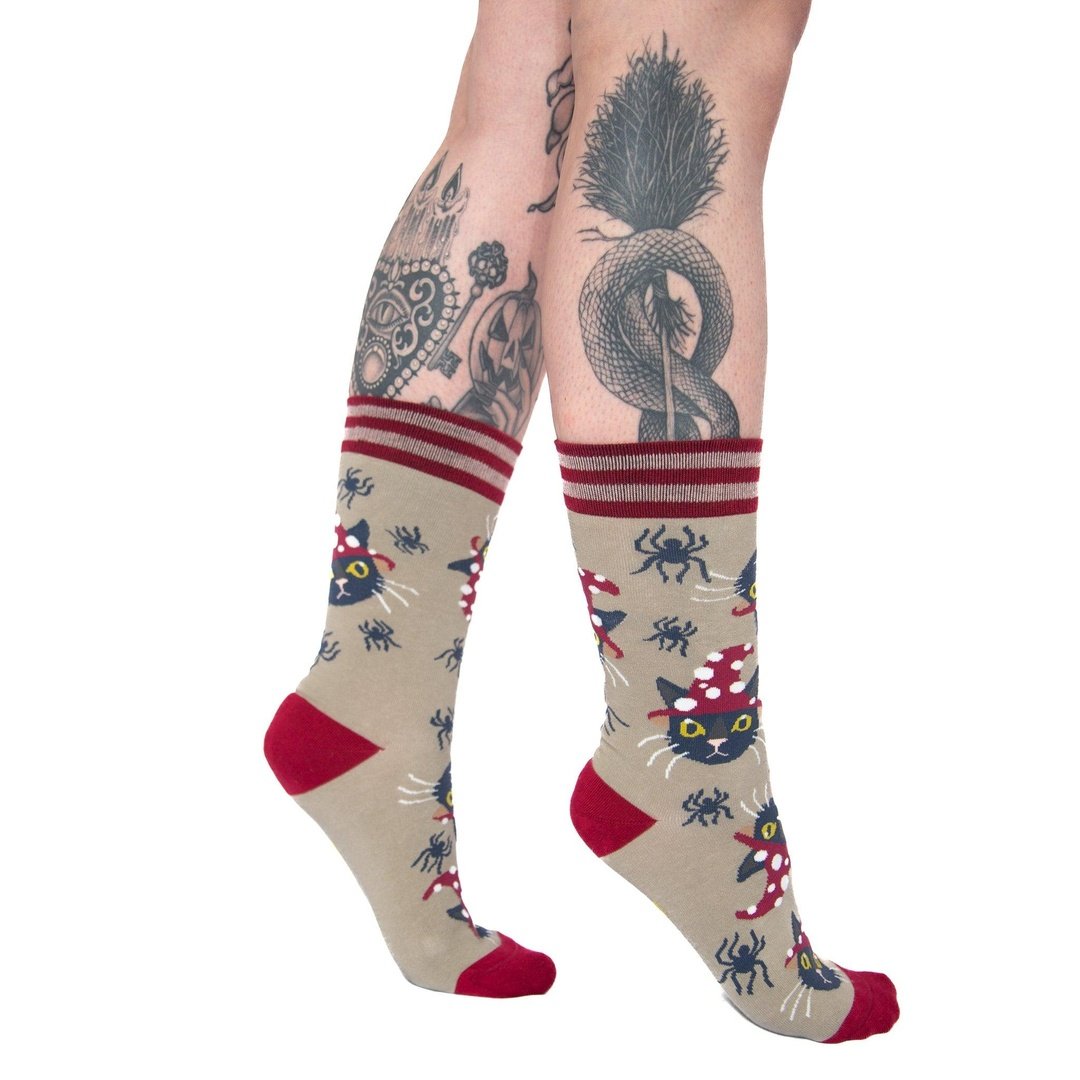 Witchy Whiskers Crew Socks - ResirWrecked Costumes