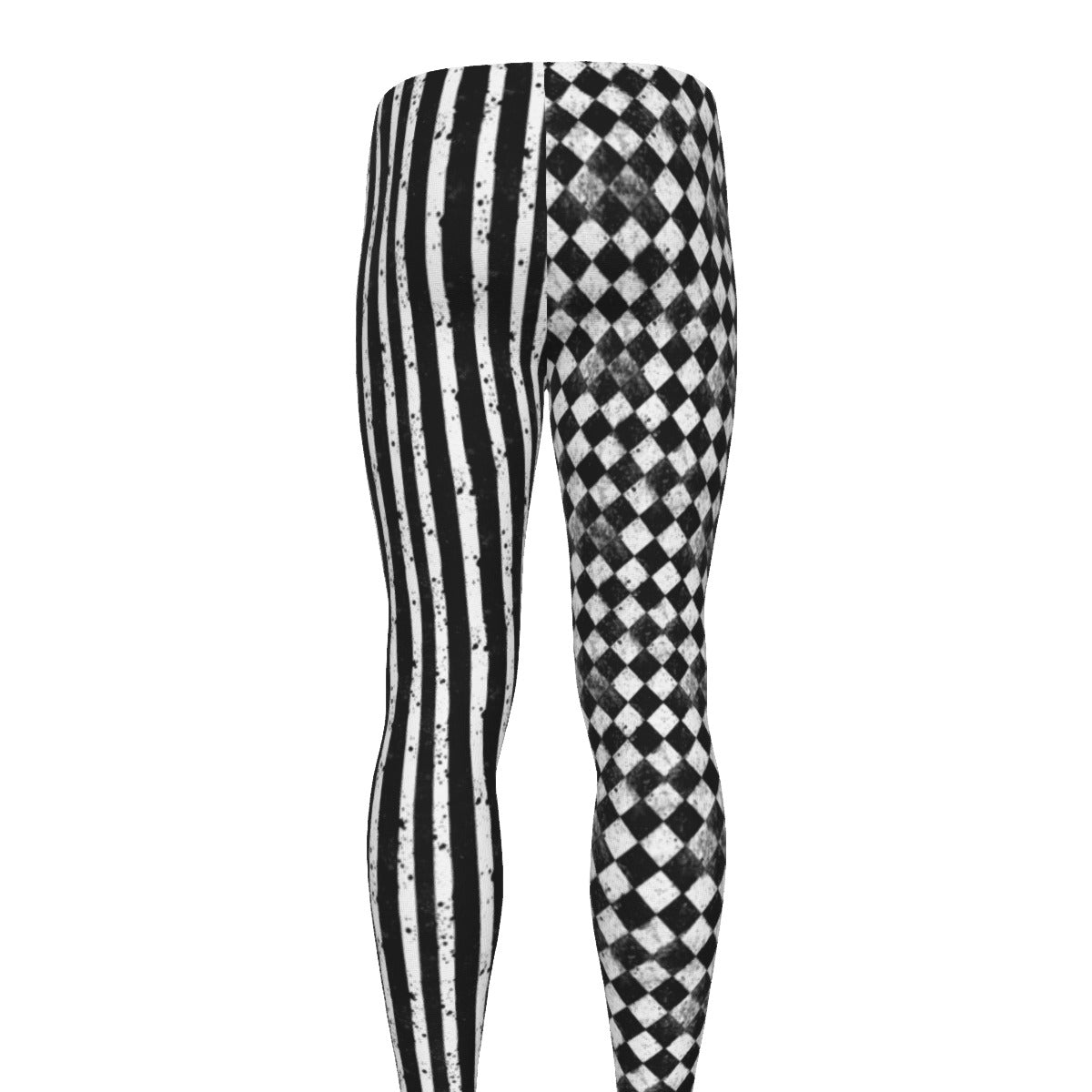 CARNYVL “Dirty Diamonds” Unisex Leggings with harlequin diamonds and distressed stripes design.