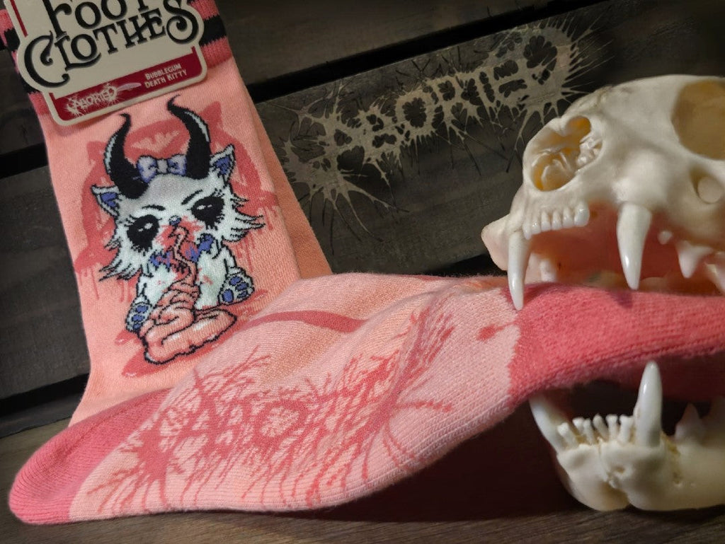 FootClothes x Aborted Bubblegum Death Kitty Crew Socks - ResirWrecked Costumes