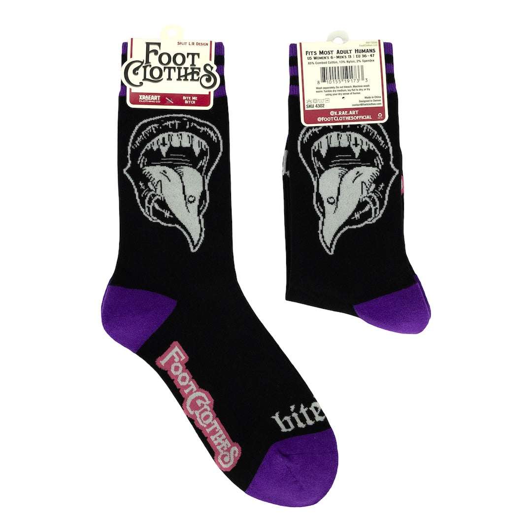 Bite Me Bitch Crew Socks - ResirWrecked Costumes
