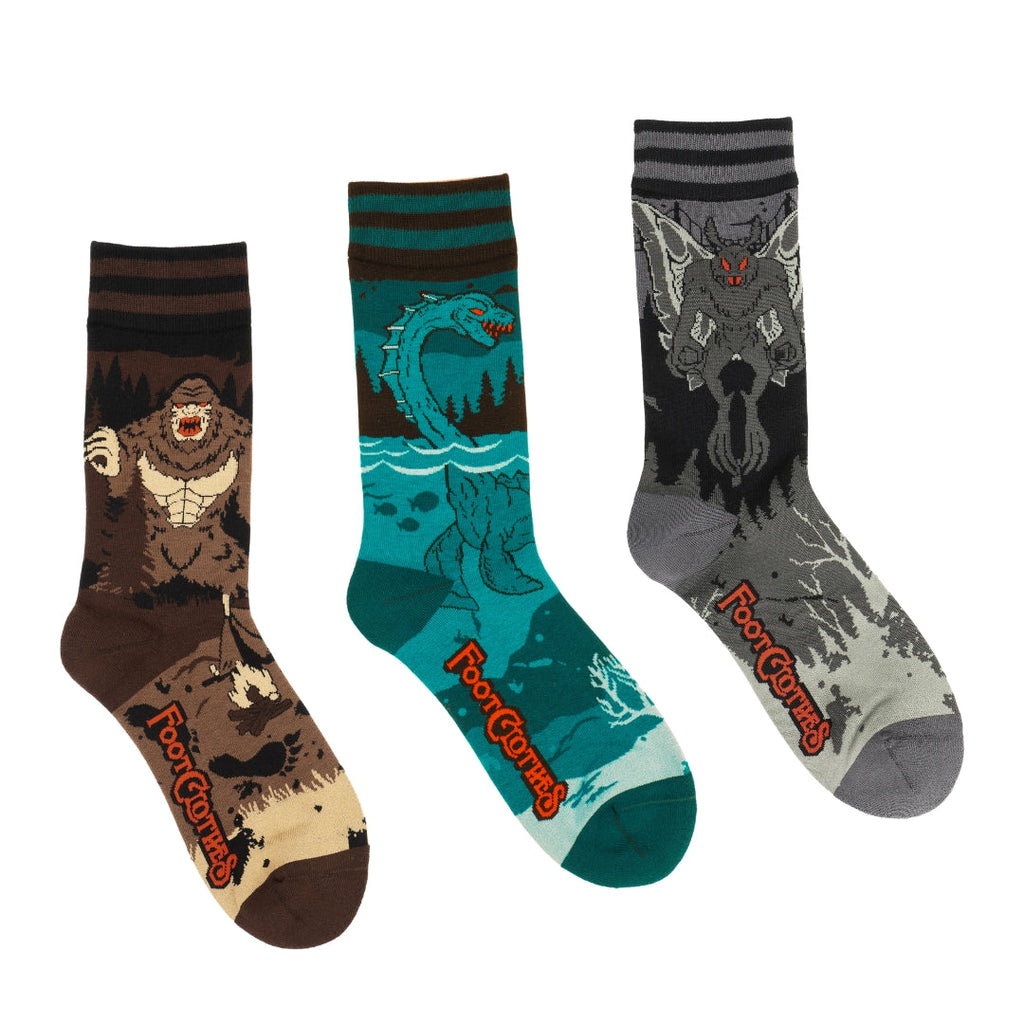 Three-design cryptid best-sellers sock pack.