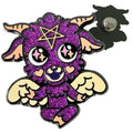Baby Baphomet glitter enamel pin.