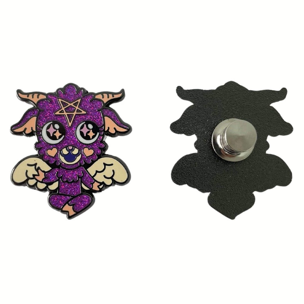 Baby Baphomet Hard Enamel Pin with Glitter - ResirWrecked Costumes