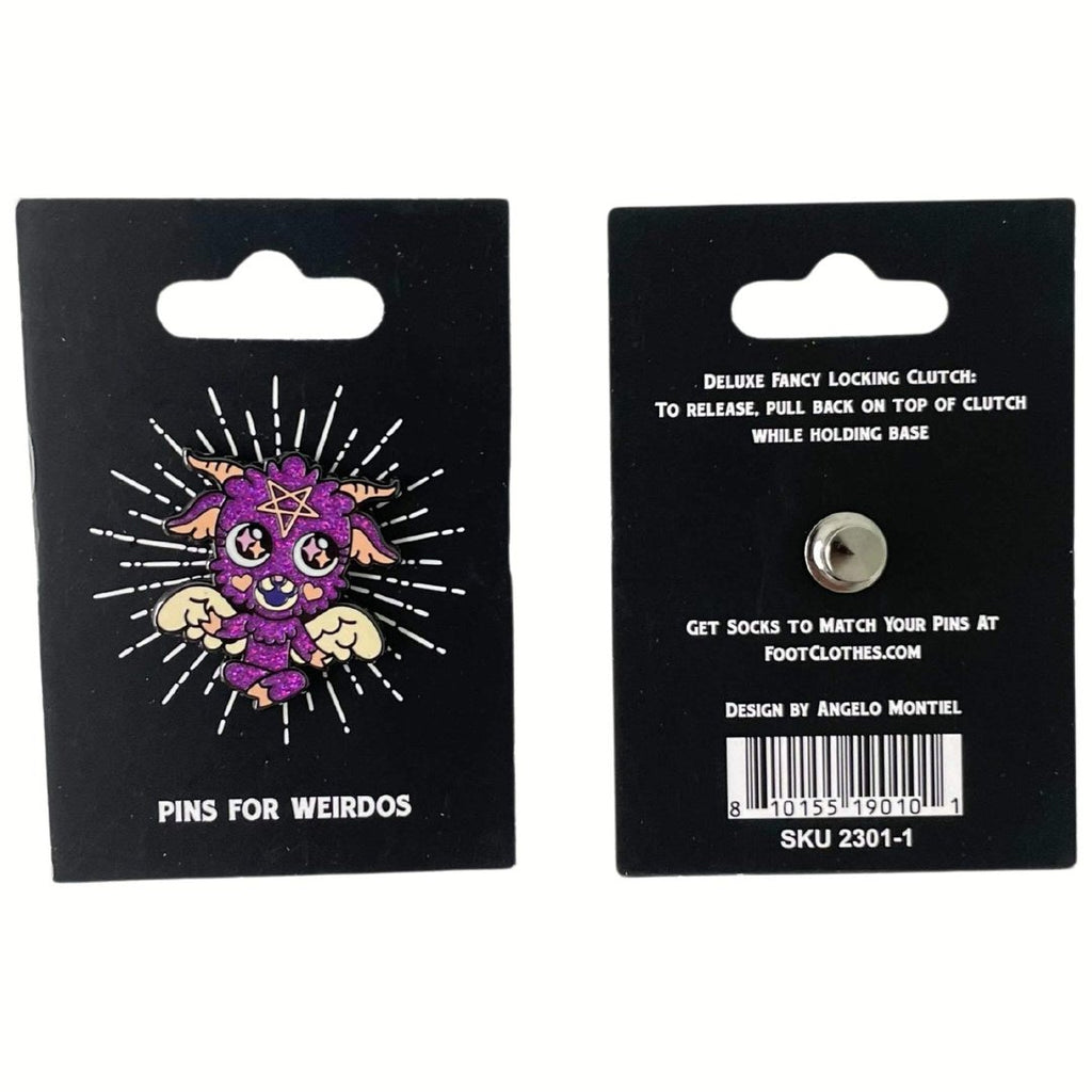 Baby Baphomet Hard Enamel Pin with Glitter - ResirWrecked Costumes
