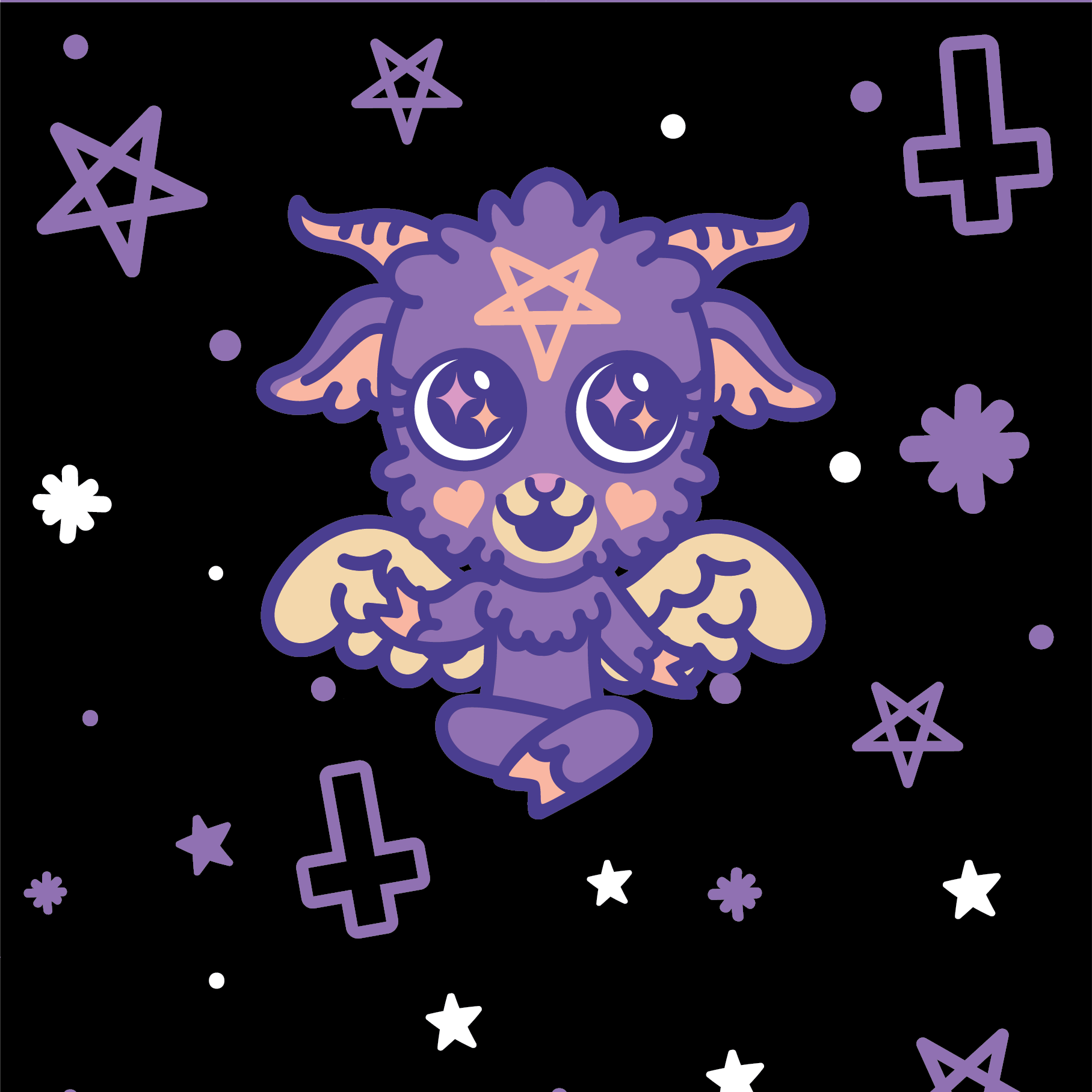 Baby Baphomet Crew Socks - ResirWrecked Costumes