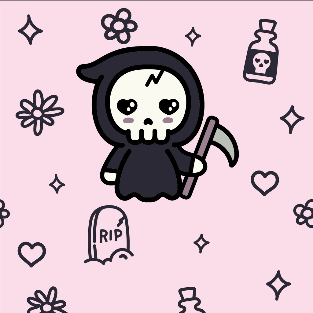 Pastel Goth Grim Reaper Crew Socks - ResirWrecked Costumes