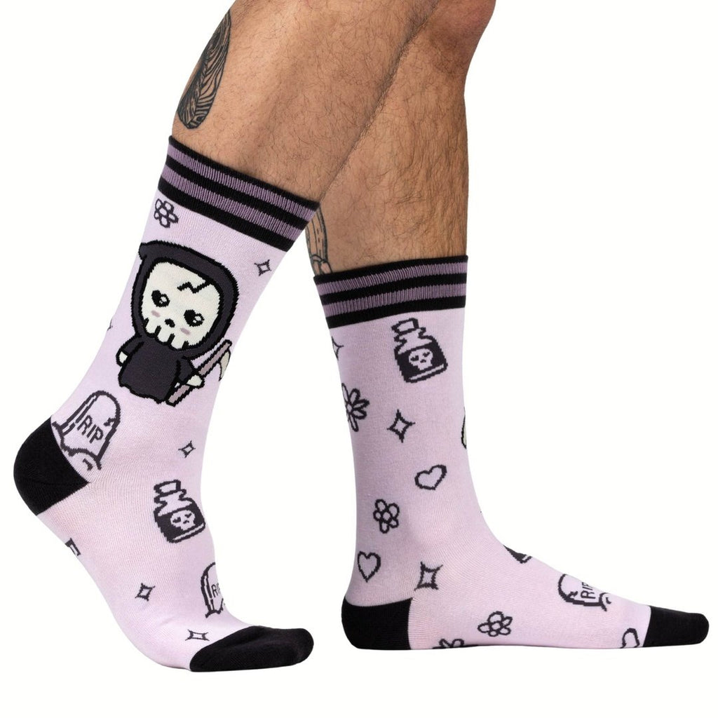 Pastel Goth Grim Reaper Crew Socks - ResirWrecked Costumes