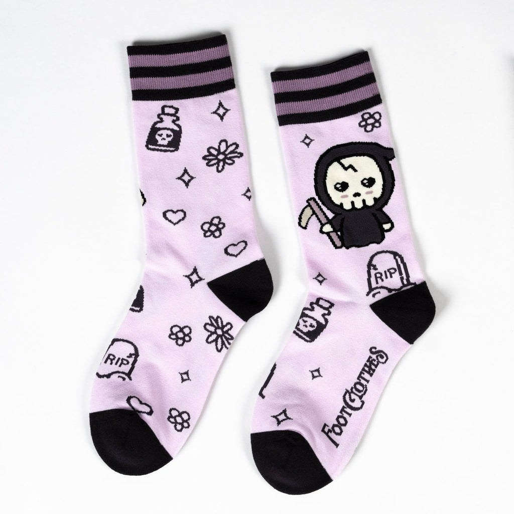 Pastel Goth Grim Reaper Crew Socks - ResirWrecked Costumes
