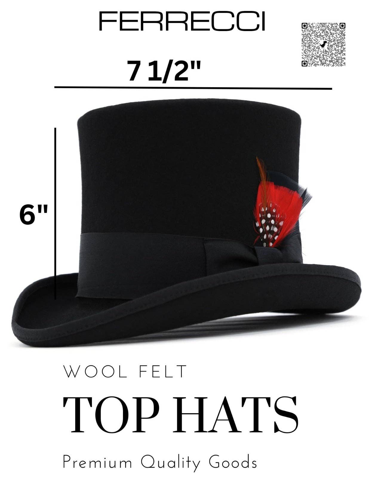 Black Wool Felt Victorian Top hat - ResirWrecked Costumes