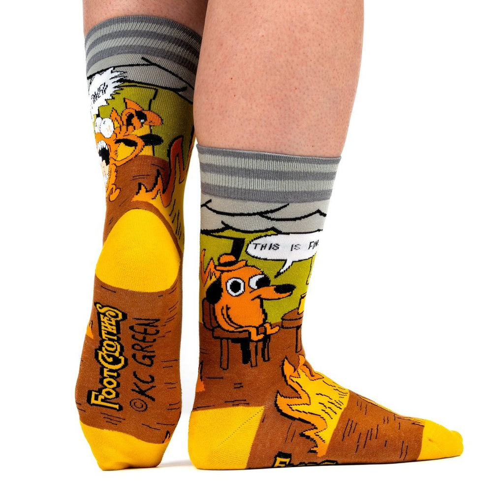 This is Fine. Also, Not Fine. Crew Socks - ResirWrecked Costumes