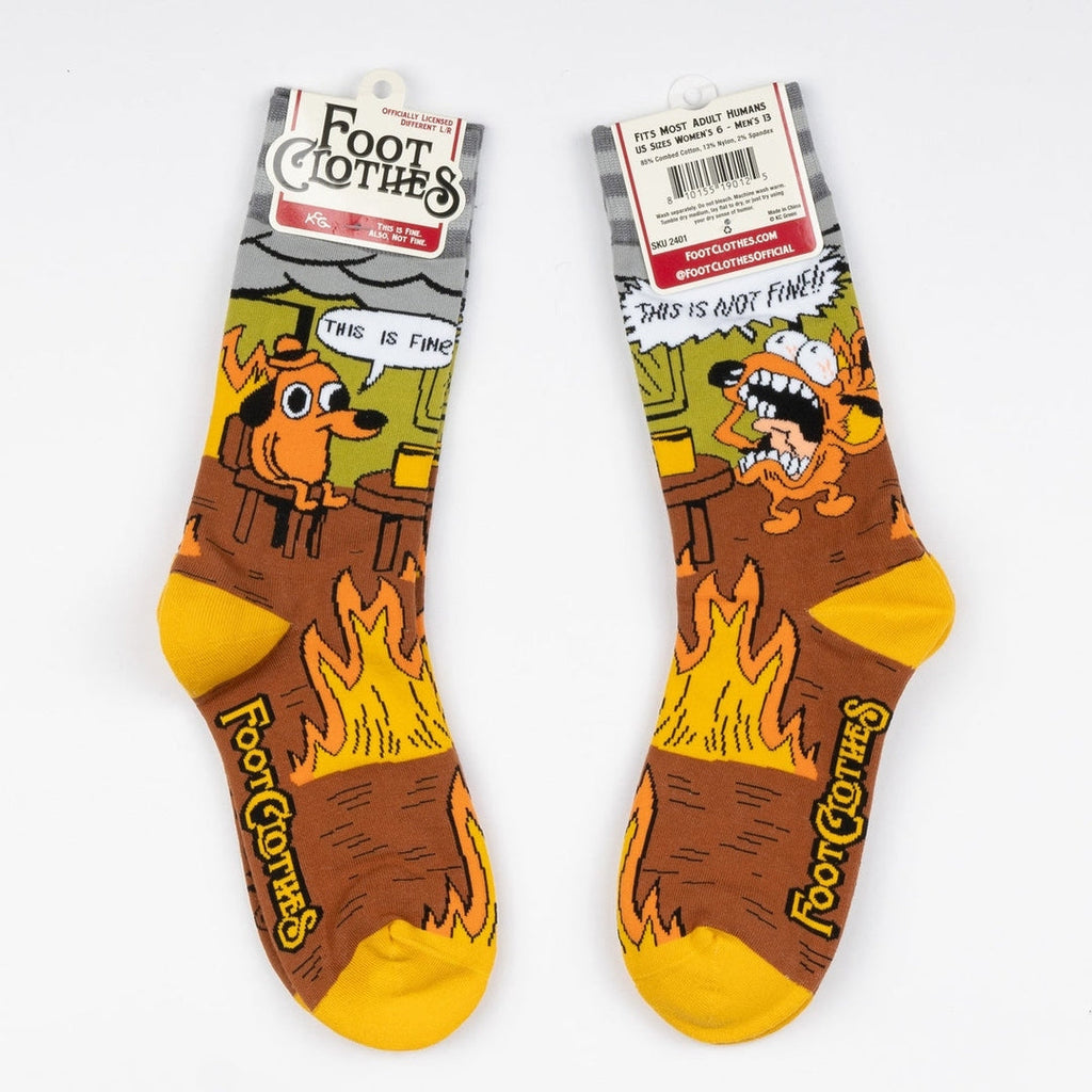 This is Fine. Also, Not Fine. Crew Socks - ResirWrecked Costumes