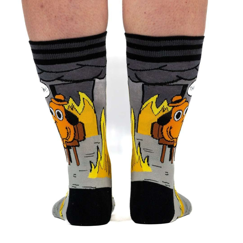 This is Fine: Noir Edition Crew Socks - ResirWrecked Costumes