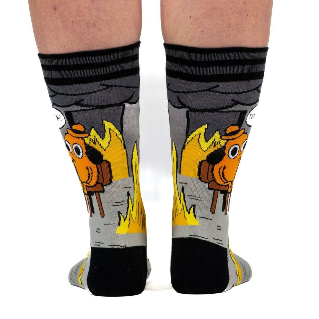 This is Fine: Noir Edition Crew Socks - ResirWrecked Costumes