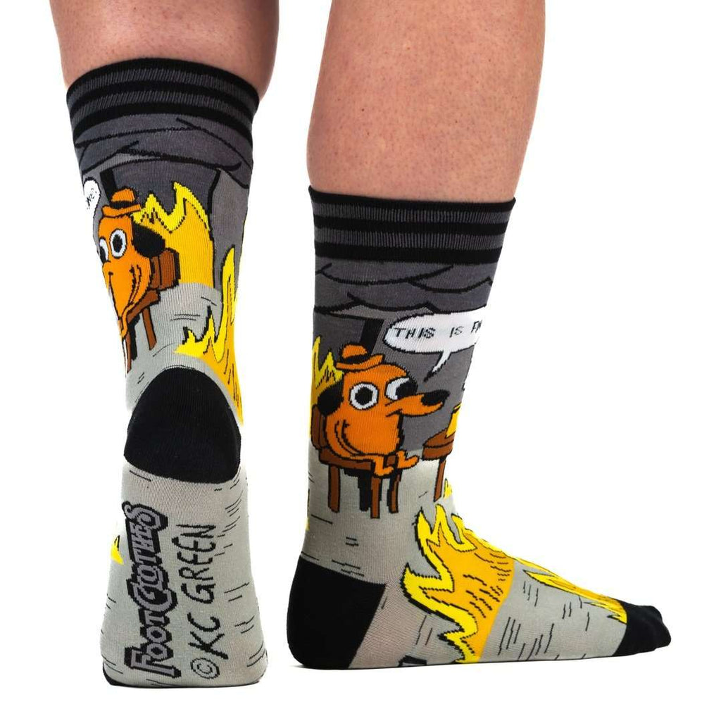 This is Fine: Noir Edition Crew Socks - ResirWrecked Costumes