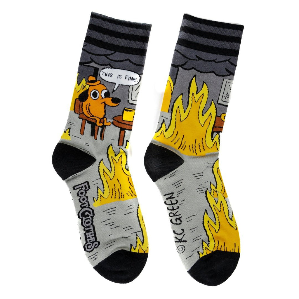 Metal This is Fine Crew Sock Pack | 2 Designs - ResirWrecked Costumes
