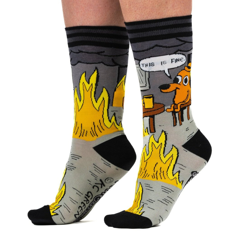 Metal This is Fine Crew Sock Pack | 2 Designs - ResirWrecked Costumes