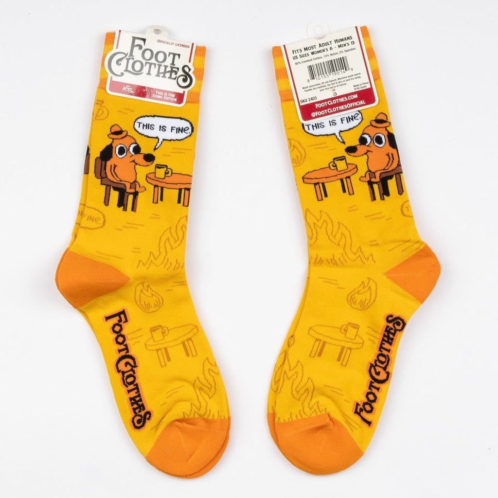 This is Fine: Iconic Edition Crew Socks - ResirWrecked Costumes