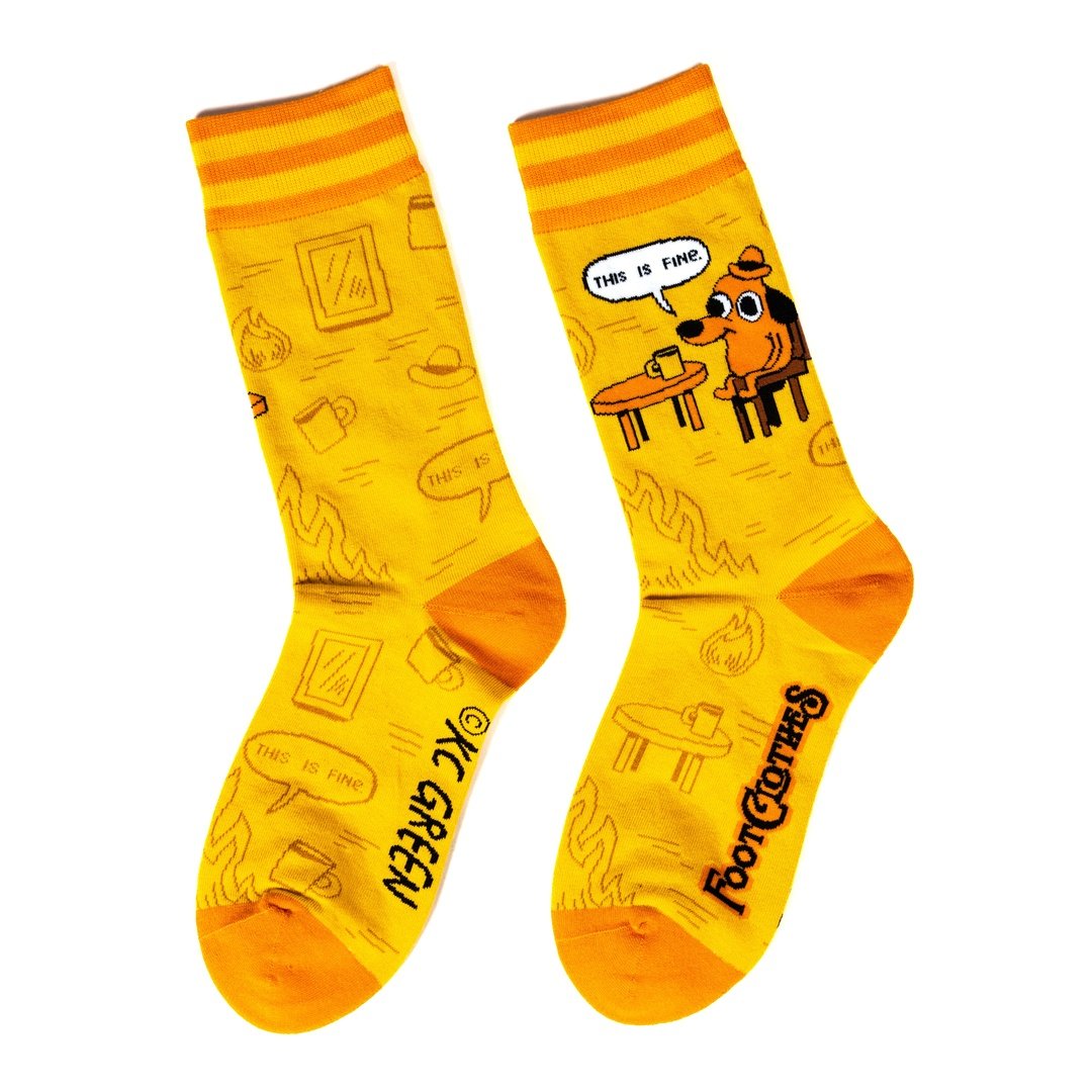 This is Fine: Iconic Edition Crew Socks - ResirWrecked Costumes