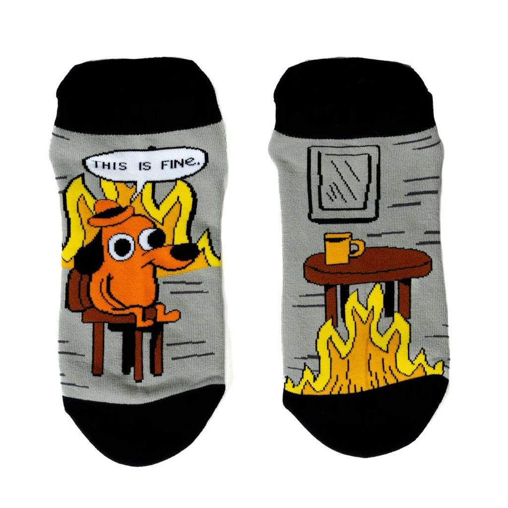 This is Fine: Black Coffee Edition Ankle Socks - ResirWrecked Costumes