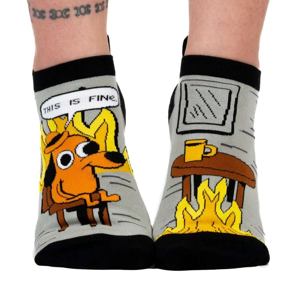 This is Fine: Black Coffee Edition Ankle Socks - ResirWrecked Costumes
