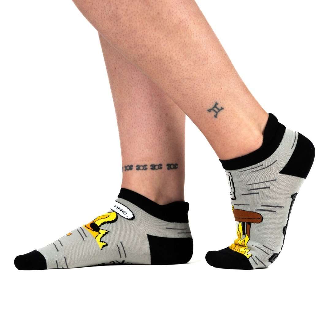 This is Fine: Black Coffee Edition Ankle Socks - ResirWrecked Costumes