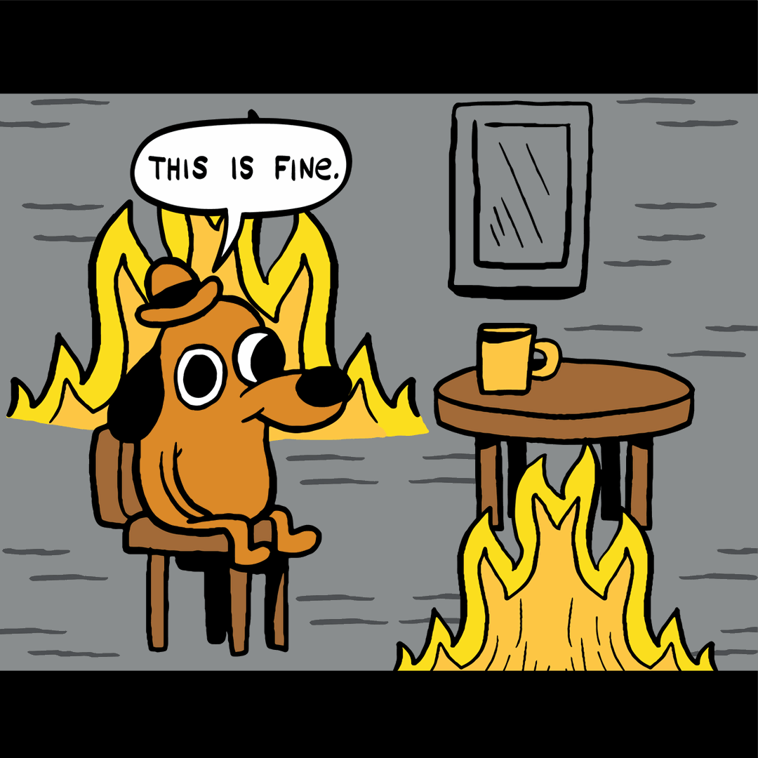 This is Fine: Noir Edition Crew Socks - ResirWrecked Costumes